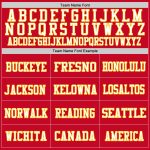 Personalized Red White-Gold Mesh Authentic Throwback Football Jersey