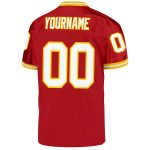 Personalized Red White-Gold Mesh Authentic Throwback Football Jersey Team Custom Name and Number