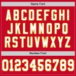 Personalized Red White-Gold Mesh Authentic Throwback Football Jersey