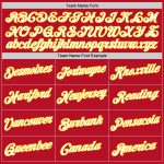Personalized Red White-Gold Performance T-Shirt Team Custom Name and Number