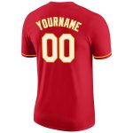 Personalized Red White-Gold Performance T-Shirt Team Custom Name and Number