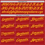 Personalized Red White-Gold Pinstripe Authentic Split Fashion Baseball Jersey Team Custom Name and Number