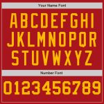 Personalized Red White-Gold Pinstripe Authentic Split Fashion Baseball Jersey Team Custom Name and Number