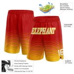 Personalized Red White-Gold Pinstripe Fade Fashion Authentic Basketball Shorts Team Custom Name and Number