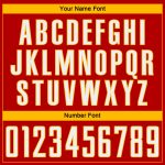 Personalized Red White-Gold Pinstripe Fade Fashion Sublimation Soccer Uniform Jersey Team Custom Name and Number