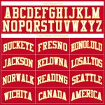 Personalized Red White-Gold Round Neck Rib-Knit Basketball Jersey Team Custom Name and Number