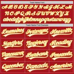 Personalized Red White-Gold Two-Button Unisex Softball Jersey Team Custom Name and Number