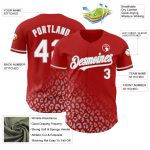 Personalized Red White-Gray 3D Pattern Design Leopard Print Fade Fashion Authentic Baseball Jersey Team Custom Name and Number