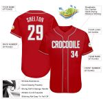 Personalized Red White-Gray Authentic Baseball Jersey Team Custom Name and Number