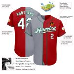 Personalized Red White-Gray Authentic Split Fashion Baseball Jersey Team Custom Name and Number