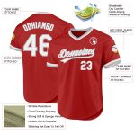 Personalized Red White-Gray Authentic Throwback Baseball Jersey Team Custom Name and Number