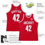 Personalized Red White-Gray Authentic Throwback Basketball Jersey Team Custom Name and Number