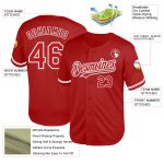 Personalized Red White-Gray Mesh Authentic Throwback Baseball Jersey