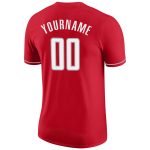 Personalized Red White-Gray Performance T-Shirt Team Custom Name and Number