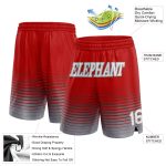 Personalized Red White-Gray Pinstripe Fade Fashion Authentic Basketball Shorts Team Custom Name and Number