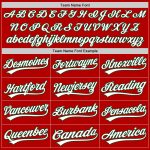 Personalized Red White-Green Authentic Throwback Baseball Jersey Team Custom Name and Number