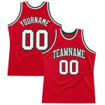 Personalized Red White-Green Authentic Throwback Basketball Jersey Team Custom Name and Number