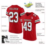 Personalized Red White-Green Mesh Authentic Football Jersey Team Custom Name and Number