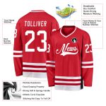 Personalized Red White Hockey Jersey Team Custom Name and Number