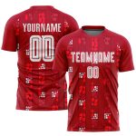 Personalized Red White Home Sublimation Soccer Uniform Jersey Team Custom Name and Number
