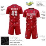Personalized Red White Home Sublimation Soccer Uniform Jersey Team Custom Name and Number