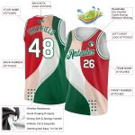 Personalized Red White-Kelly Green 3D Mexico Authentic Basketball Jersey Team Custom Name and Number