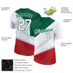 Personalized Red White-Kelly Green 3D Mexico Performance T-Shirt
