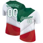 Personalized Red White-Kelly Green 3D Mexico Performance T-Shirt