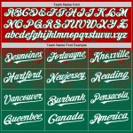Personalized Red White-Kelly Green 3D Pattern Design Gradient Square Shapes Authentic Baseball Jersey Team Custom Name and Number