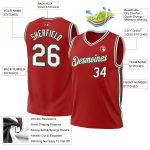 Personalized Red White-Kelly Green Authentic Throwback Basketball Jersey