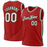 Personalized Red White-Kelly Green Authentic Throwback Basketball Jersey