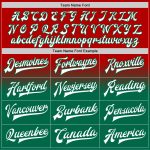 Personalized Red White-Kelly Green Bomber Full-Snap Varsity Letterman Fade Fashion Jacket Team Custom Name and Number