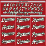 Personalized Red White-Kelly Green Bomber Full-Snap Varsity Letterman Two Tone Jacket Team Custom Name and Number