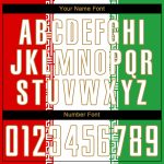 Personalized Red White Kelly Green-Old Gold Sublimation Iranian Flag Soccer Uniform Jersey Team Custom Name and Number