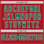 Personalized Red White-Kelly Green Pinstripe Authentic Split Fashion Baseball Jersey Team Custom Name and Number