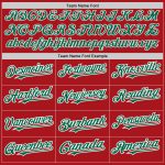 Personalized Red White-Kelly Green Pinstripe Authentic Split Fashion Baseball Jersey Team Custom Name and Number