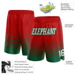 Personalized Red White-Kelly Green Pinstripe Fade Fashion Authentic Basketball Shorts Team Custom Name and Number