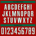 Personalized Red White-Kelly Green Pinstripe Fade Fashion Sublimation Soccer Uniform Jersey Team Custom Name and Number