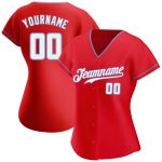 Personalized Red White-Light Blue Authentic Baseball Jersey Team Custom Name and Number