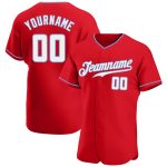 Personalized Red White-Light Blue Authentic Baseball Jersey Team Custom Name and Number