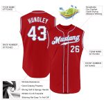 Personalized Red White-Light Blue Authentic Sleeveless Baseball Jersey Team Custom Name and Number