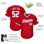 Personalized Red White-Light Blue Authentic Throwback Rib-Knit Baseball Jersey Shirt Team Custom Name and Number