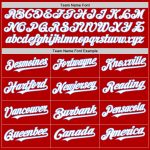 Personalized Red White-Light Blue Line Authentic Baseball Jersey Team Custom Name and Number