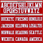 Personalized Red White-Light Blue Mesh Authentic Football Jersey Team Custom Name and Number