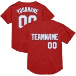 Personalized Red White-Light Blue Mesh Authentic Throwback Baseball Jersey