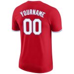 Personalized Red White-Light Blue Performance T-Shirt Team Custom Name and Number