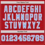 Personalized Red White-Light Blue Pinstripe Authentic Split Fashion Baseball Jersey Team Custom Name and Number