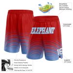 Personalized Red White-Light Blue Pinstripe Fade Fashion Authentic Basketball Shorts Team Custom Name and Number
