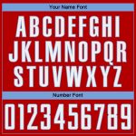 Personalized Red White-Light Blue Pinstripe Fade Fashion Sublimation Soccer Uniform Jersey Team Custom Name and Number