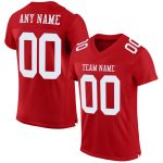 Personalized Red White Mesh Authentic Football Jersey